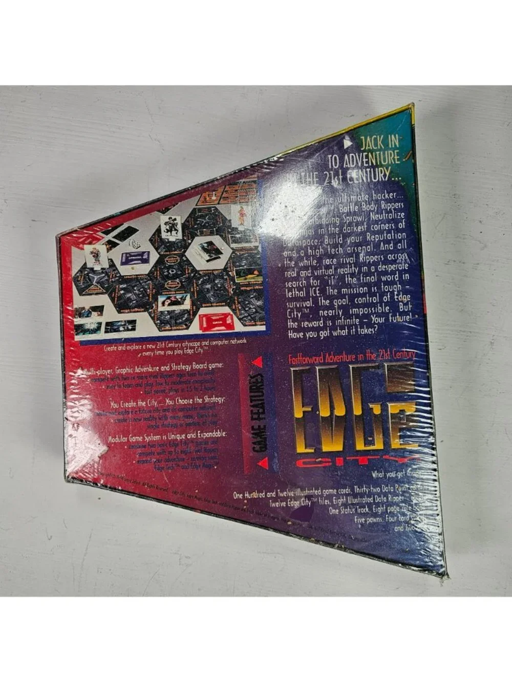 Edge City Board Game 1994 Vintage Cyberpunk Adventure Strategy SEALED